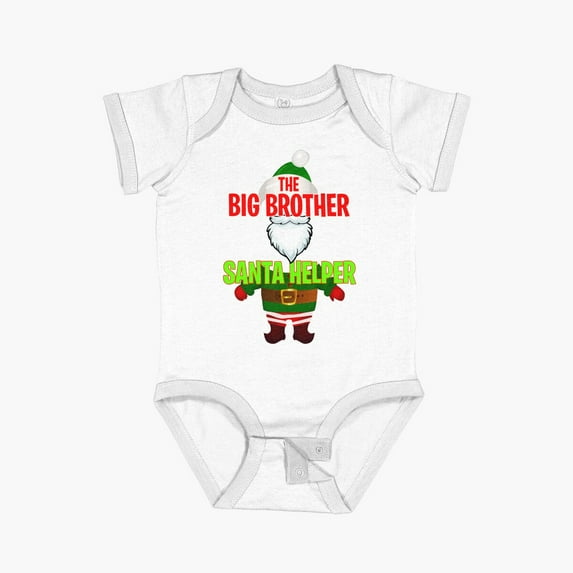 Luvly Santas Little Helper. Christmas Outfit. Xmas Elf. Big Brother Xmas Gift. Christmas 2021 Short Sleeve Baby One-Piece, New Born, Baby Shower Gift, New Parents Gift