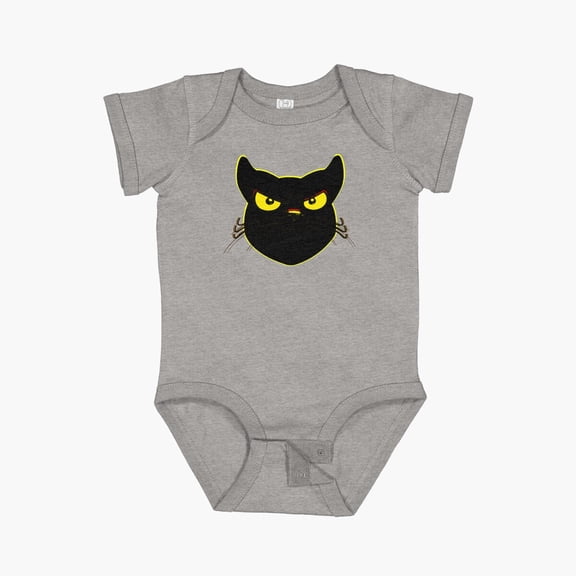 Luvly Scary Black Cat Short Sleeve Baby One-Piece, New Born, Baby Shower Gift, New Parents Gift