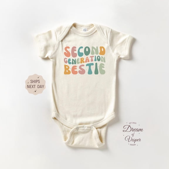 Luvly Second Generation Besties Baby, Best Friend Bodysuit, Cute Retro Baby, Funny Baby, Natural Baby Shower Gift, New Born, Baby Shower Gift, New Parents Gift