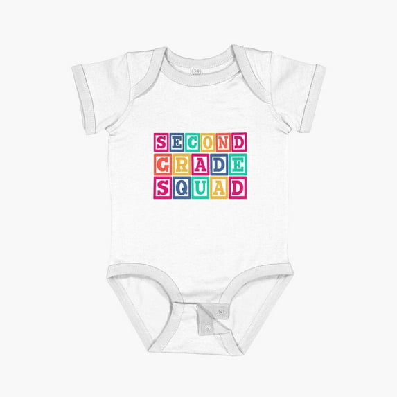 Luvly Second Grade Squad Short Sleeve Baby One-Piece, New Born, Baby Shower Gift, New Parents Gift