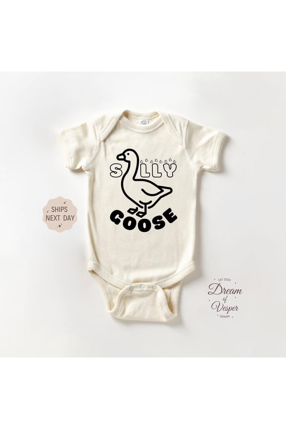 Silly Goose Baby, Silly Goose Baby Bodysuit, Funny Baby, Natural Baby, Cute Funny Goose Outfit, Baby Shower Gift, New Born, Baby Shower Gift, New Parents Gift