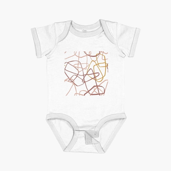 Luvly Simple And Cute Boho Pattern Short Sleeve Baby One-Piece, New Born, Baby Shower Gift, New Parents Gift