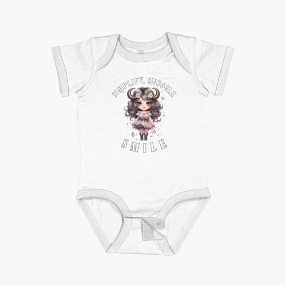Luvly Simplify, Snuggle, Smile Short Sleeve Baby One-Piece, New Born, Baby Shower Gift, New Parents Gift