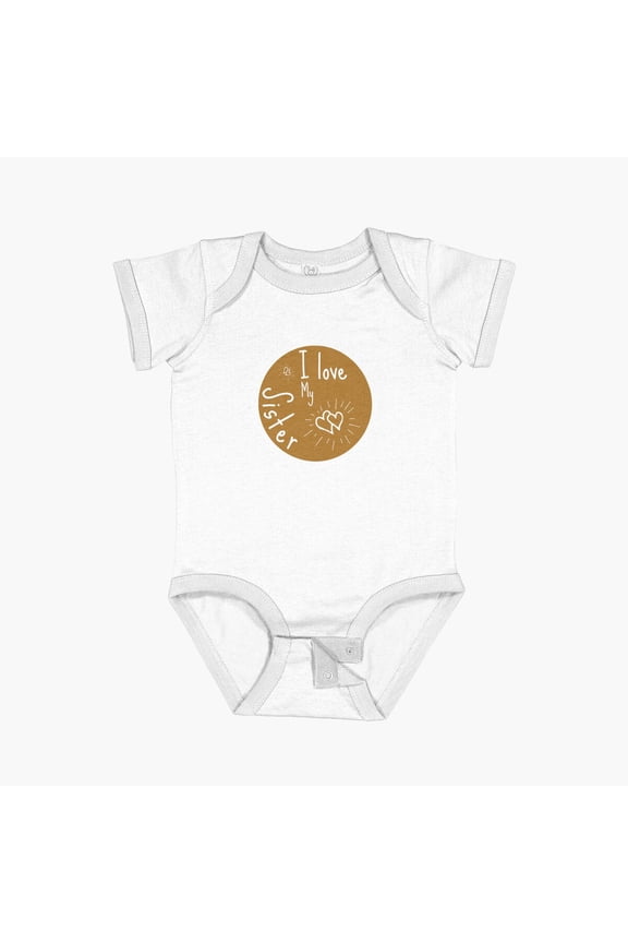 Sister Love - Best Big Little Sister - Perfect Sis - Sisters Birthday - Kind Sister - Thanks Sister Short Sleeve Baby One-Piece, New Born, Baby Shower Gift, New Parents Gift