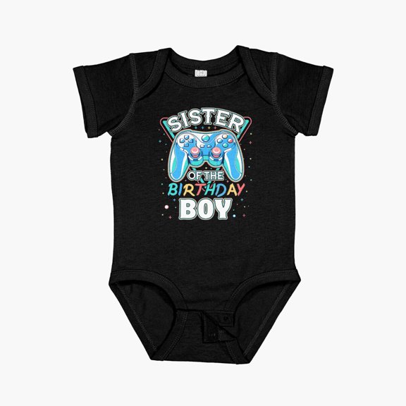 Luvly Sister Othe Birthday Boy Matching Video Game Gamer Party Short Sleeve Baby One-Piece, New Born, Baby Shower Gift, New Parents Gift