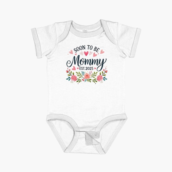 Luvly Soon To Be Mommy 2025 Mothers Day Short Sleeve Baby One-Piece, New Born, Baby Shower Gift, New Parents Gift