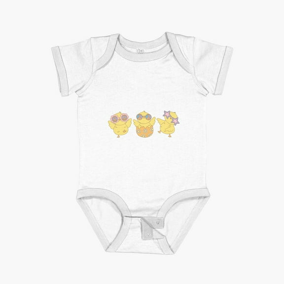Luvly Spring Chicks Short Sleeve Baby One-Piece, New Born, Baby Shower Gift, New Parents Gift