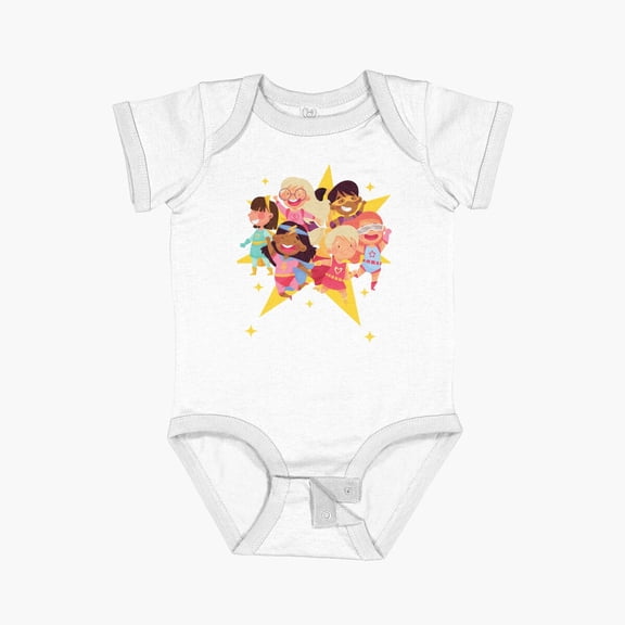 Luvly Supergirls. Short Sleeve Baby One-Piece, New Born, Baby Shower Gift, New Parents Gift