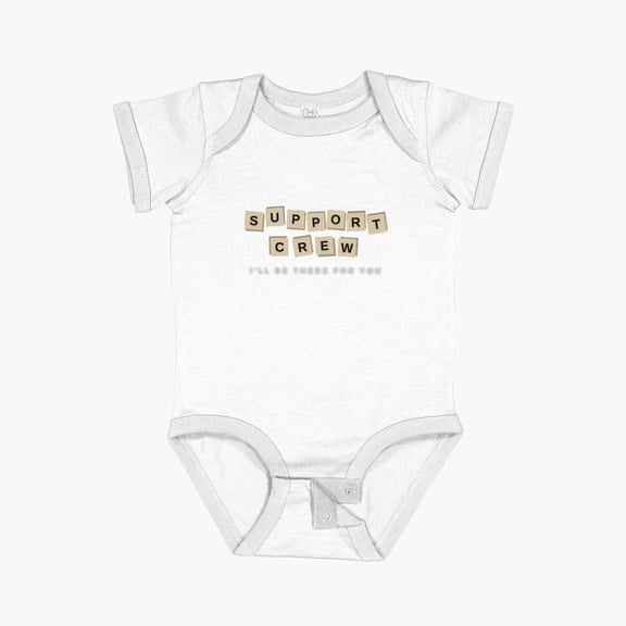 Luvly Support Crew Loyalty Grid Short Sleeve Baby One-Piece, New Born, Baby Shower Gift, New Parents Gift