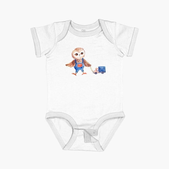 Luvly Sweet Owl. Watercolor Owl. Cool Baby Owl. Owl For Kids. Short Sleeve Baby One-Piece, New Born, Baby Shower Gift, New Parents Gift