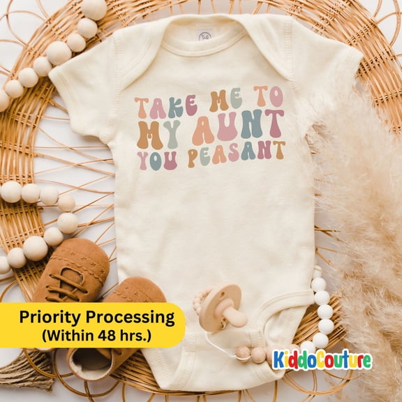 Luvly Take Me To My Aunt Peasant Baby, Gift From Aunt Bodysuit, Newborn Baby Bodysuit, Favorite Auntie Baby Bodysuit, Aunt Gift , New Born, Baby Shower Gift, New Parents Gift