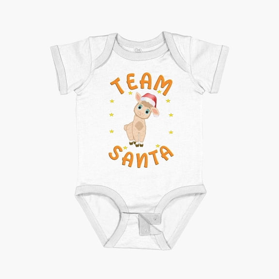 Luvly Team Santa Lama / Alpaka For Service Crews Short Sleeve Baby One-Piece, New Born, Baby Shower Gift, New Parents Gift