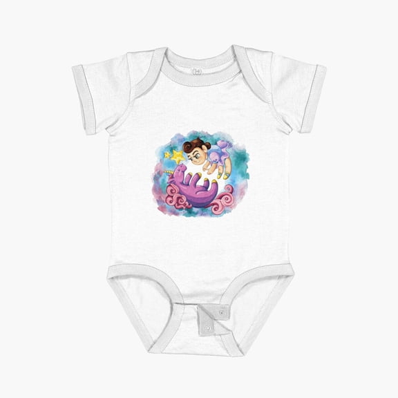 Luvly The Little Girl'S Unicorn Short Sleeve Baby One-Piece, New Born, Baby Shower Gift, New Parents Gift