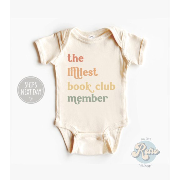 Luvly The Littlest Book Club Member I Love Reading Cute Bodysuit National Reading Month Natural Baby , New Born, Baby Shower Gift, New Parents Gift