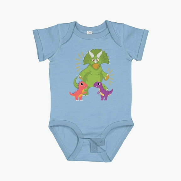 Luvly The Strength Of Dinosaurs Short Sleeve Baby One-Piece, New Born, Baby Shower Gift, New Parents Gift