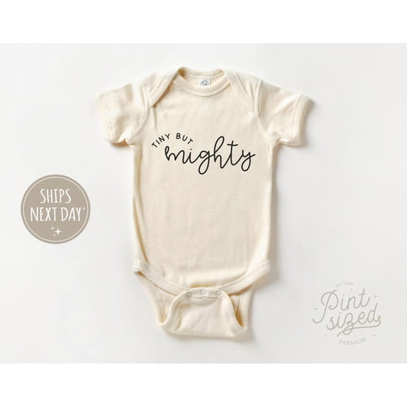 Luvly Tiny But Mighty Baby - Cute Ivf Baby Bodysuit - Natural Minimal In Vitro Baby , New Born, Baby Shower Gift, New Parents Gift