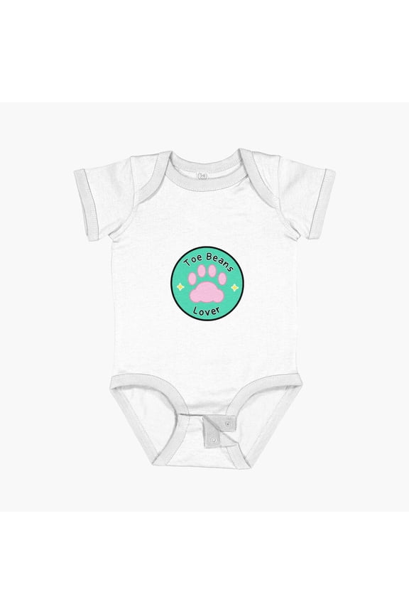 Toe Beans Lover Short Sleeve Baby One-Piece, New Born, Baby Shower Gift, New Parents Gift