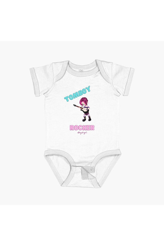 Tomboy Rocker Short Sleeve Baby One-Piece, New Born, Baby Shower Gift, New Parents Gift