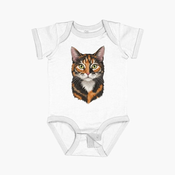 Luvly Tortie Cat Mom Short Sleeve Baby One-Piece, New Born, Baby Shower Gift, New Parents Gift