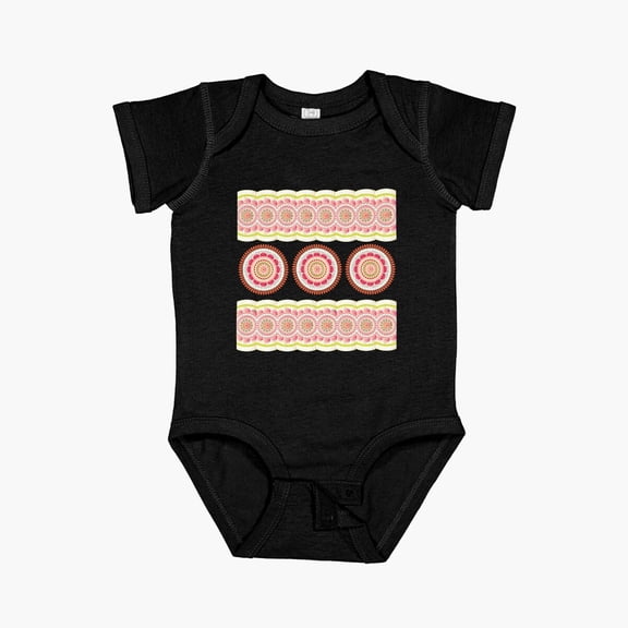 Luvly Trendy Boho Decor: Modern Bohemian Vibes Short Sleeve Baby One-Piece, New Born, Baby Shower Gift, New Parents Gift