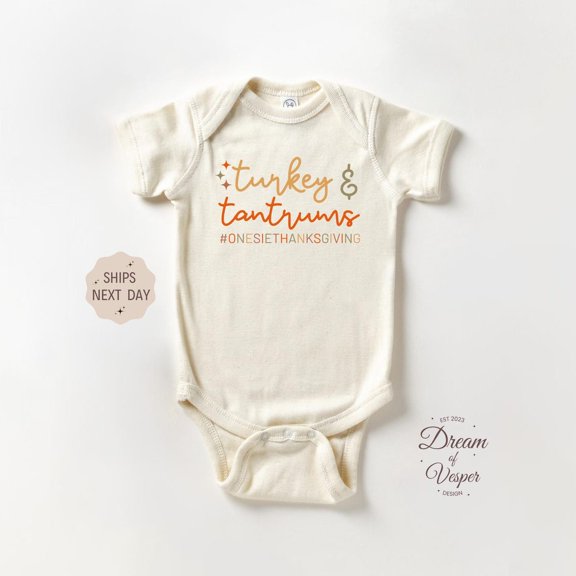Luvly Turkey And Tantrums, Thanksgiving Baby Bodysuit, Funny Baby, Cute Baby Gift, Natural Baby Bodysuit, Trendy Baby , New Born, Baby Shower Gift, New Parents Gift