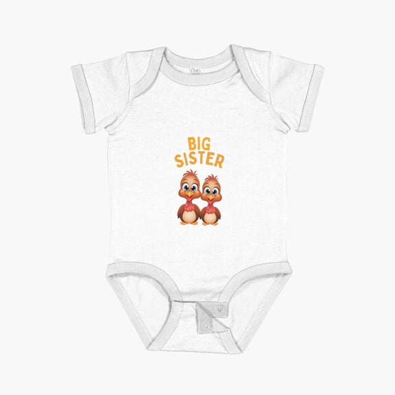 Luvly Twin Baby Announcement, Big Sister, Mother Of Twins, Fall Mom Twins Short Sleeve Baby One-Piece, New Born, Baby Shower Gift, New Parents Gift