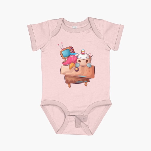 Luvly Unicorn In The Closet Short Sleeve Baby One-Piece, New Born, Baby Shower Gift, New Parents Gift