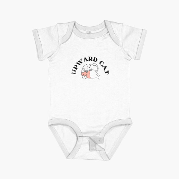 Luvly Upward Cat Short Sleeve Baby One-Piece, New Born, Baby Shower Gift, New Parents Gift