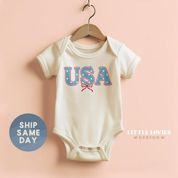 Luvly Usa Baby Bodysuit, July 4Th Outfit For Baby, Patriotic Baby Clothes, Independence Day Baby Outfit, Red White Blue Baby Bodysuit.(Ca-Jul23), New Born, Baby Shower Gift, New Parents Gift