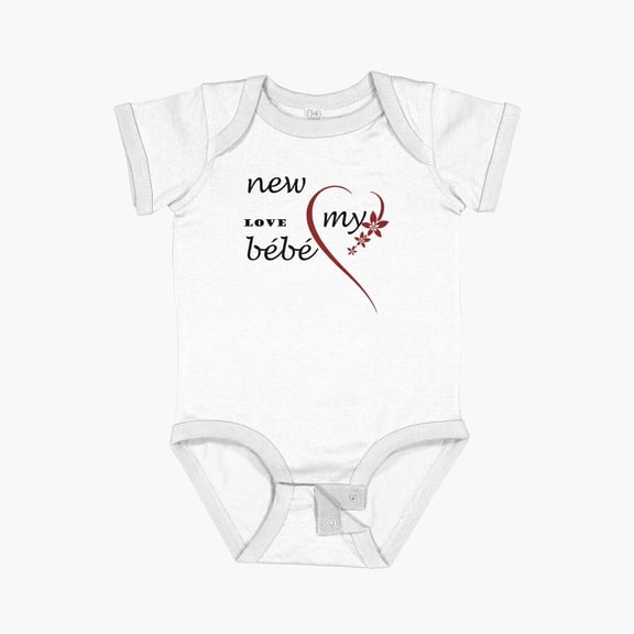 Luvly Valentine Day New Love My Bébé Short Sleeve Baby One-Piece, New Born, Baby Shower Gift, New Parents Gift