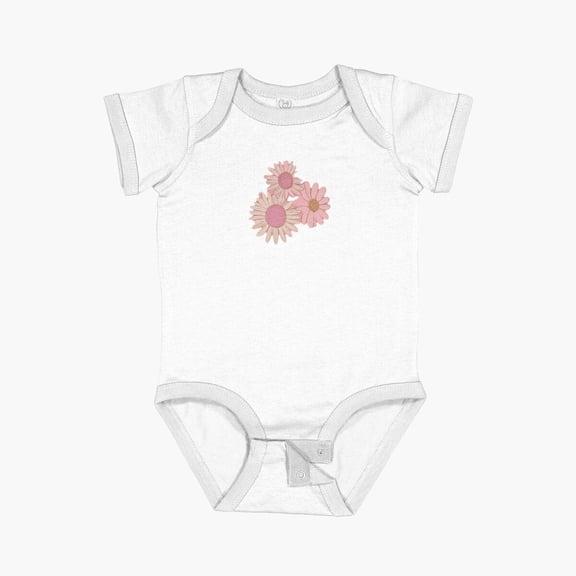 Luvly Vintage Daisies Short Sleeve Baby One-Piece, New Born, Baby Shower Gift, New Parents Gift