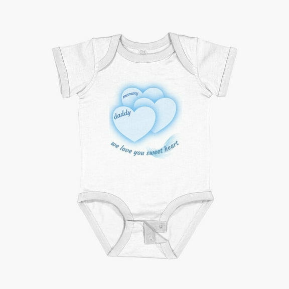 Luvly We Love You Sweetheart Short Sleeve Baby One-Piece, New Born, Baby Shower Gift, New Parents Gift