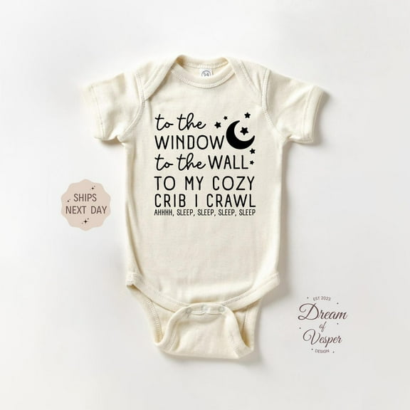 Luvly To The Window To The Wall To My Cozy Crib I Crawl, Baby Announcement Bodysuit, Baby Shower Gift, Funny Baby , New Born, Baby Shower Gift, New Parents Gift