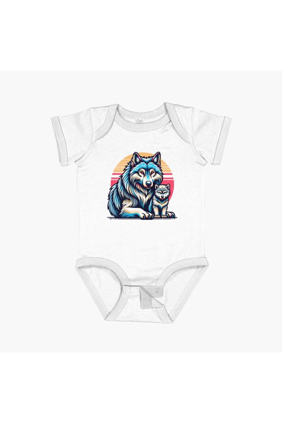 Wolves. Short Sleeve Baby One-Piece, New Born, Baby Shower Gift, New Parents Gift