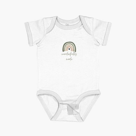 Luvly Wonderfully Made Short Sleeve Baby One-Piece, New Born, Baby Shower Gift, New Parents Gift