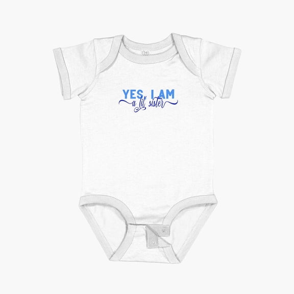 Luvly Yes, I Am A Lil' Sister Short Sleeve Baby One-Piece, New Born, Baby Shower Gift, New Parents Gift
