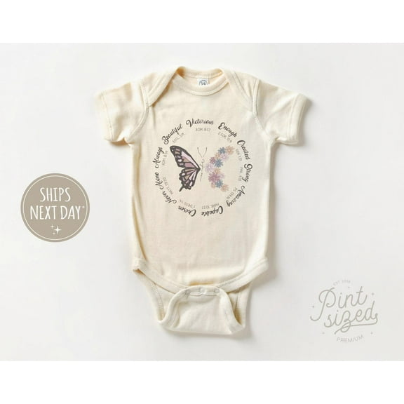 Luvly You Are Enough Baby - Boho Religious Bodysuit - Erfly Natural Baby , New Born, Baby Shower Gift, New Parents Gift