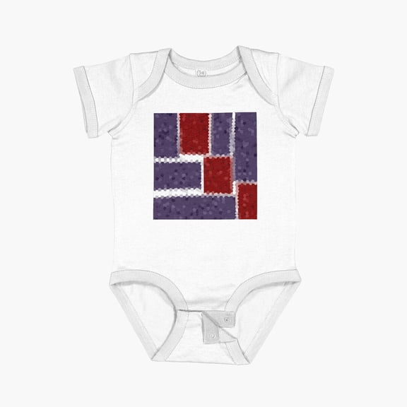 Luvly3 Red, 5 Purple Ii Short Sleeve Baby One-Piece, New Born, Baby Shower Gift, New Parents Gift