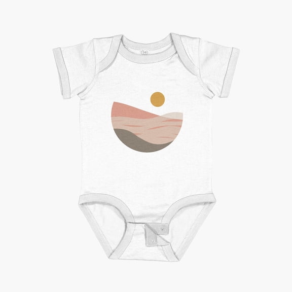 LuvlyAbstract Bohemian Mountain Design 11 Short Sleeve Baby One-Piece, New Born, Baby Shower Gift, New Parents Gift