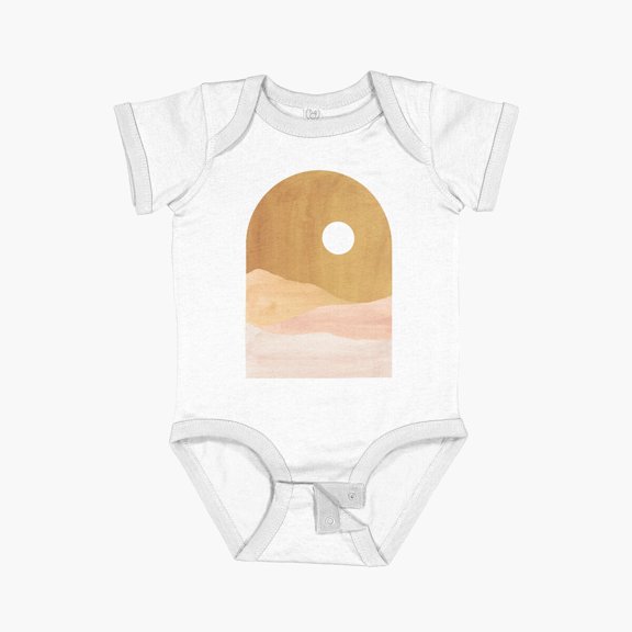 LuvlyAbstract Boho Landscape Short Sleeve Baby One-Piece, New Born, Baby Shower Gift, New Parents Gift