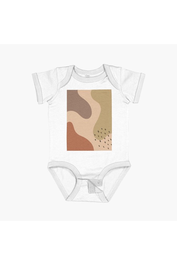 Abstract Shapes , Minimalist Short Sleeve Baby One-Piece, New Born, Baby Shower Gift, New Parents Gift