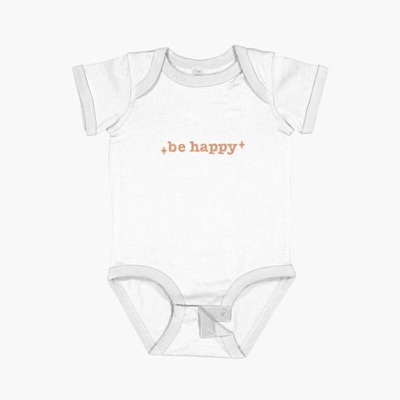 LuvlyBe Happy Boho Short Sleeve Baby One-Piece, New Born, Baby Shower Gift, New Parents Gift