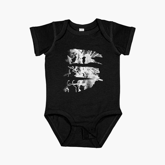LuvlyBlack Grunge Bleach Splatter Tie Dye Background Short Sleeve Baby One-Piece, New Born, Baby Shower Gift, New Parents Gift