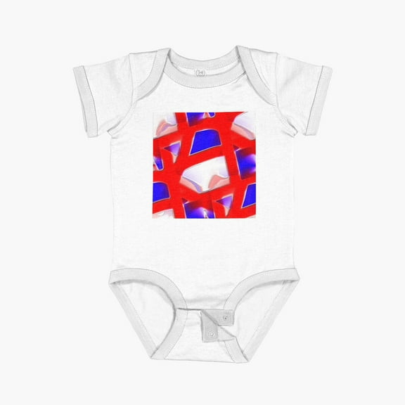 LuvlyBlue, Red And White Short Sleeve Baby One-Piece, New Born, Baby Shower Gift, New Parents Gift