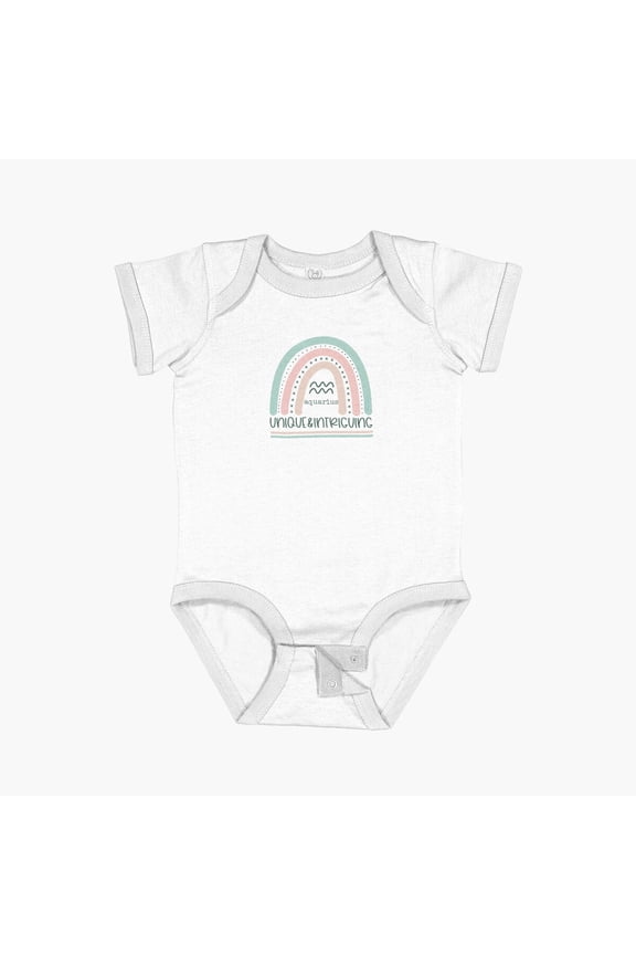 Boho Rainbow - Aquarius Short Sleeve Baby One-Piece, New Born, Baby Shower Gift, New Parents Gift