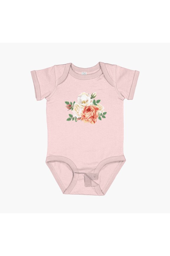 Boquet Of Roses Short Sleeve Baby One-Piece, New Born, Baby Shower Gift, New Parents Gift