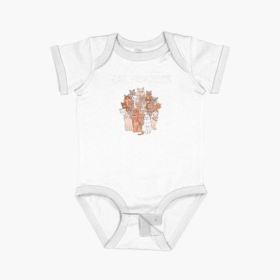Luvly Cat Hoarder Short Sleeve Baby One-Piece, New Born, Baby Shower Gift, New Parents Gift