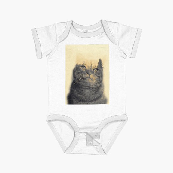 Luvly Cat Onature Short Sleeve Baby One-Piece, New Born, Baby Shower Gift, New Parents Gift