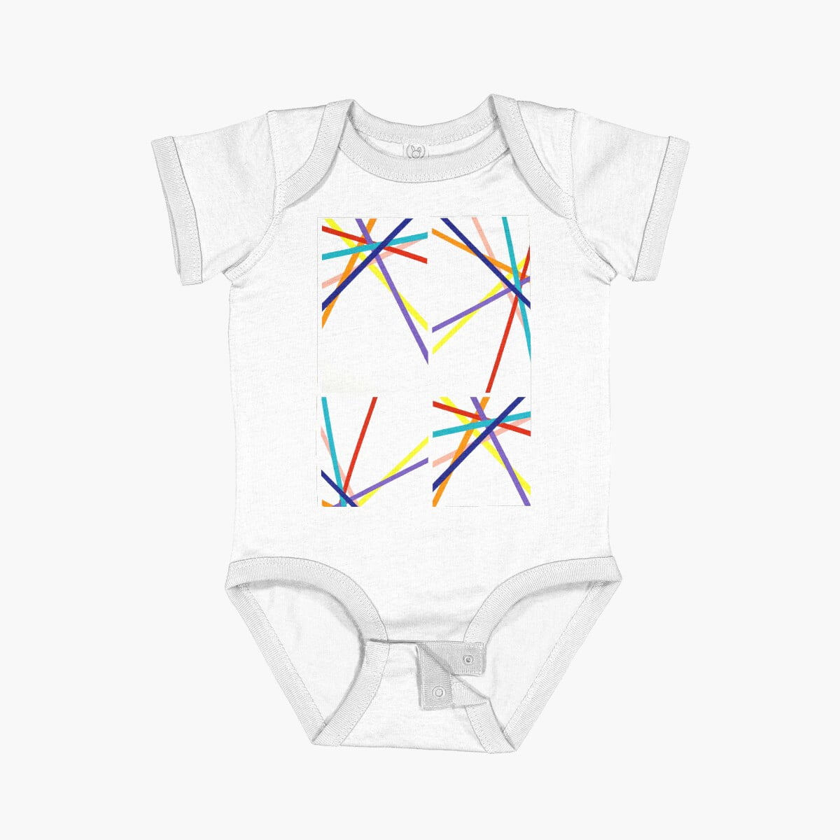 LuvlyColorful Abstract Lines Pattern Short Sleeve Baby One-Piece, New ...