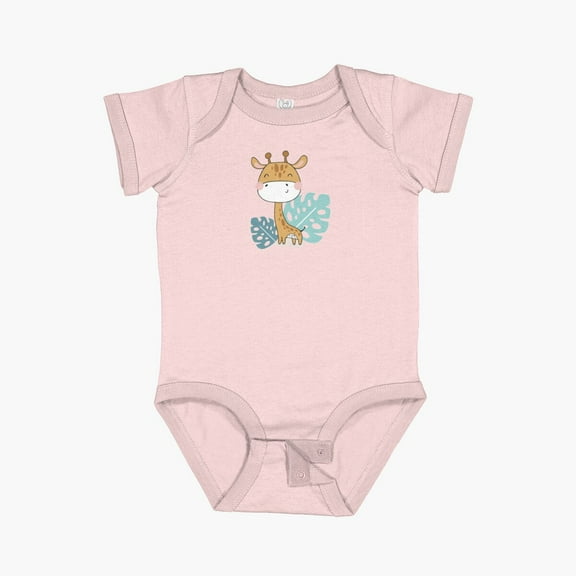 LuvlyCute Boho Giraffe Short Sleeve Baby One-Piece, New Born, Baby Shower Gift, New Parents Gift